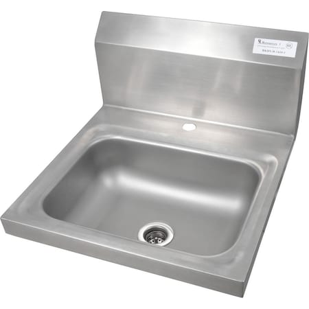 Bk Resources Hand Sink Stainless Steel 1 Hole 1-7/8" Drain 13-3/4"x10"x5" BKHS-D-1410-1